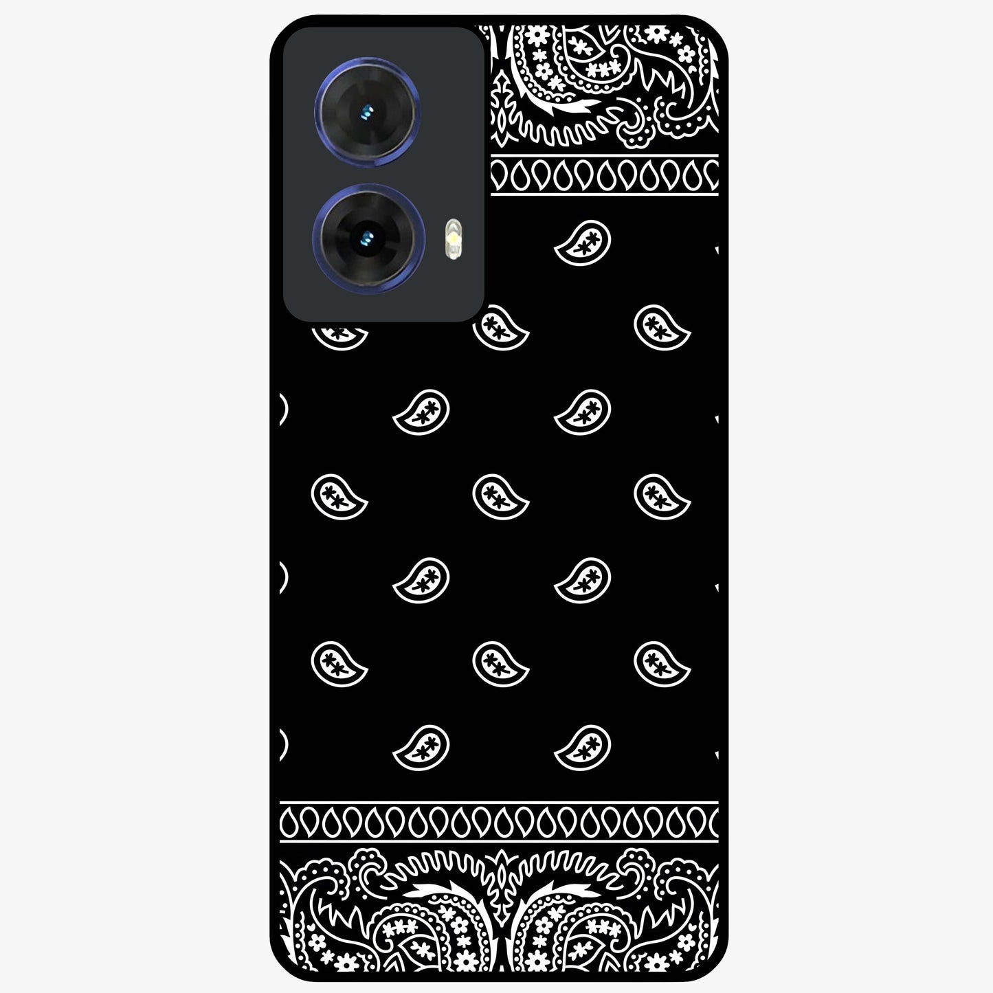Retro Rebel Threads Glass Case showing flat back view with vintage street style artwork and glossy glass finish.