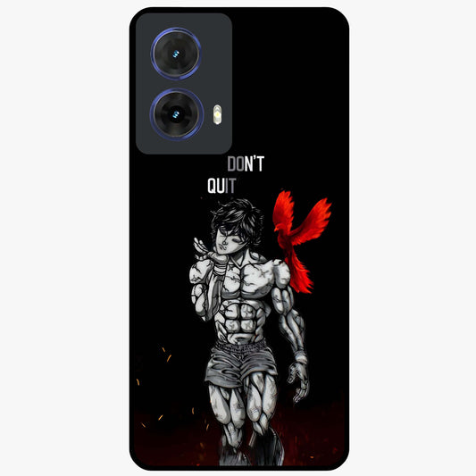 Rise Beyond Limits Glass Case showing flat back view with motivational typography artwork and glossy glass finish.