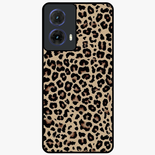 Savage Chic Pattern Glass Case showing flat back view with stylish patterned artwork and glossy glass finish.