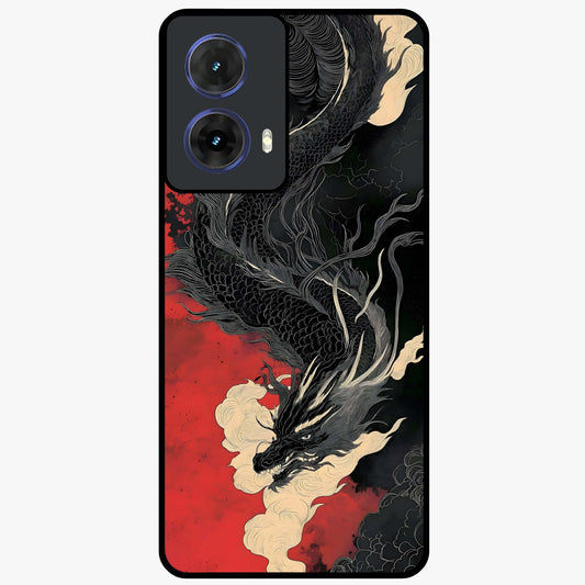 Shadow Dragon Fury Glass Case showing flat back view with fierce dragon artwork and glossy glass finish.