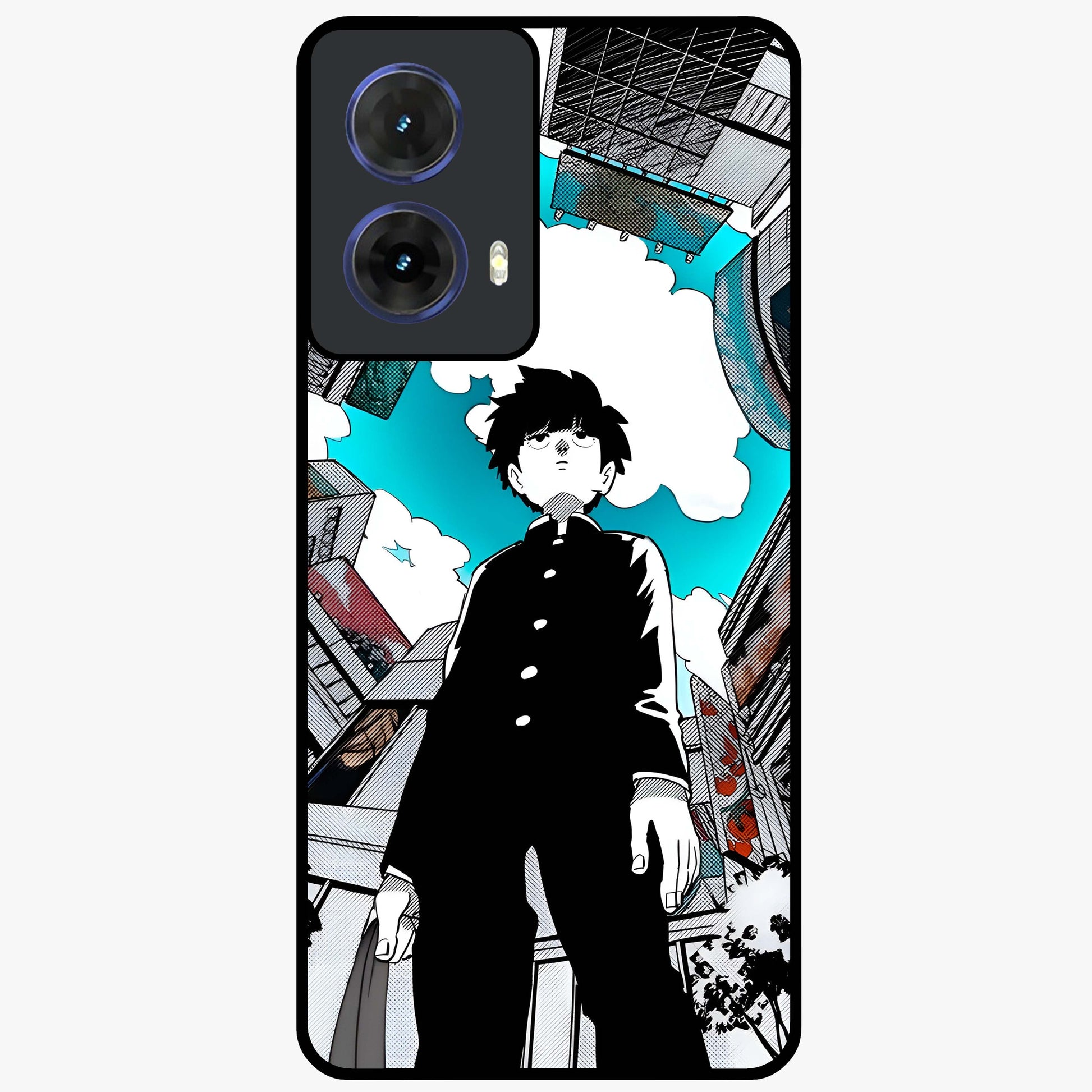 Silent Psychic Awakening Glass Case showing flat back view with mystical psychic themed artwork and glossy glass finish.