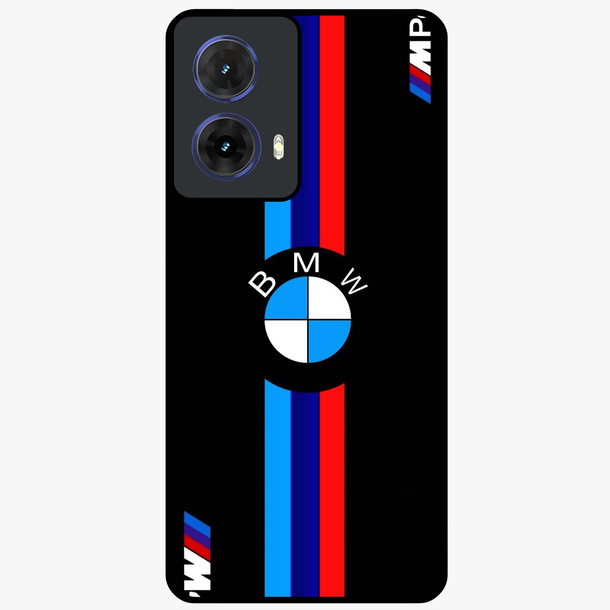 Turbo BMW Beast Glass Case showing flat back view with high performance sports car artwork and glossy glass finish.