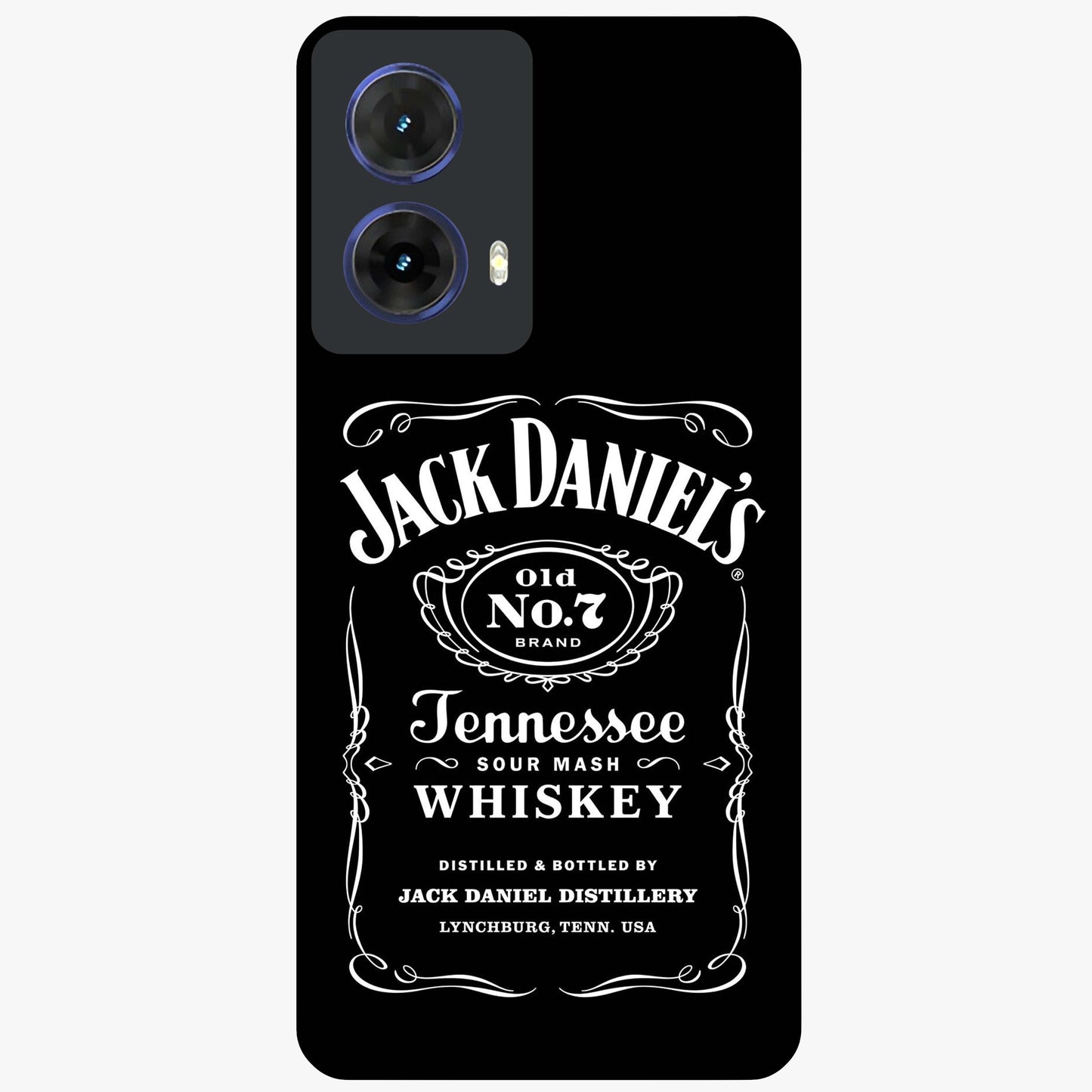 Vintage Whiskey Heritage Glass Case showing flat back view with classic whiskey inspired artwork and glossy glass finish.