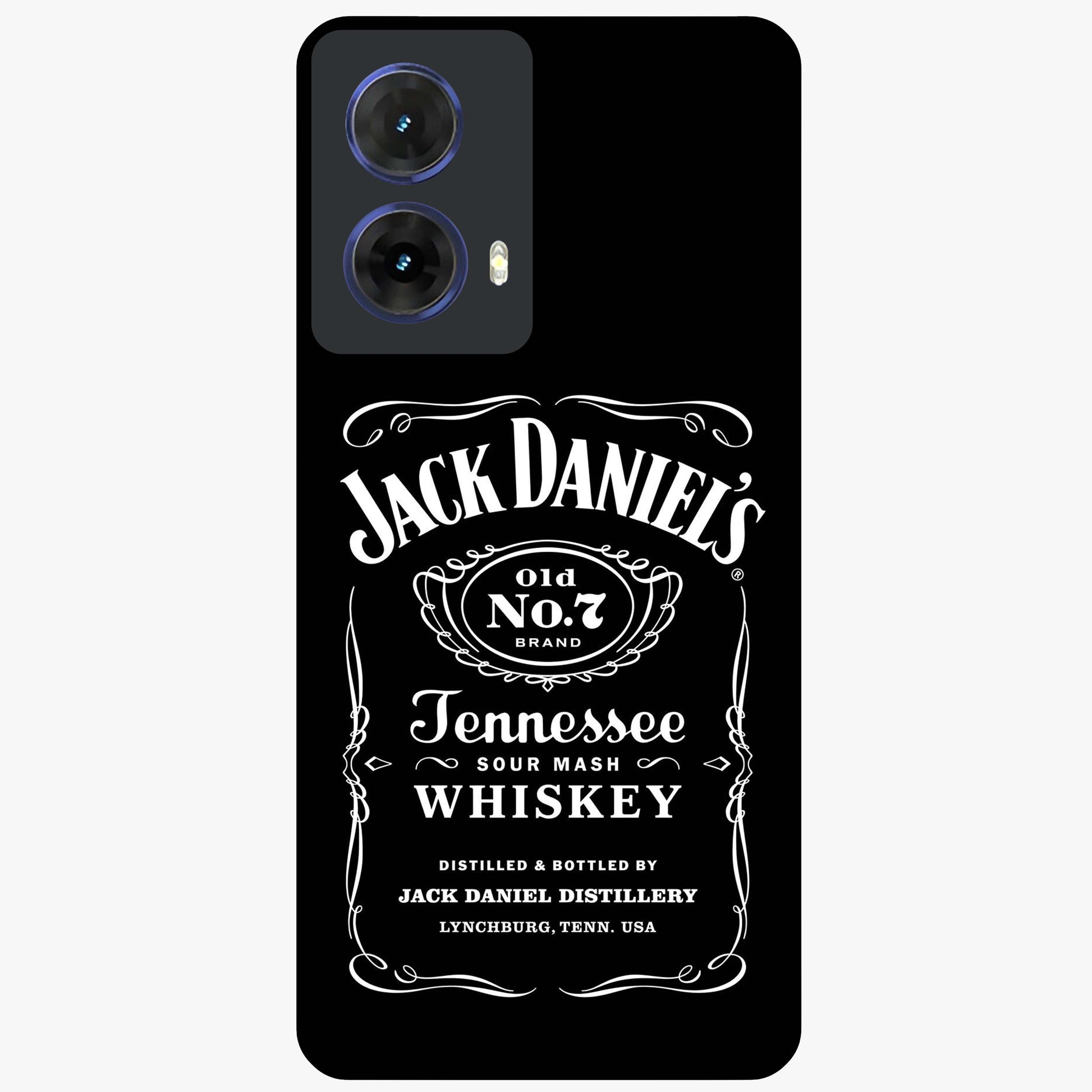 Vintage Whiskey Heritage Glass Case showing flat back view with classic whiskey inspired artwork and glossy glass finish.