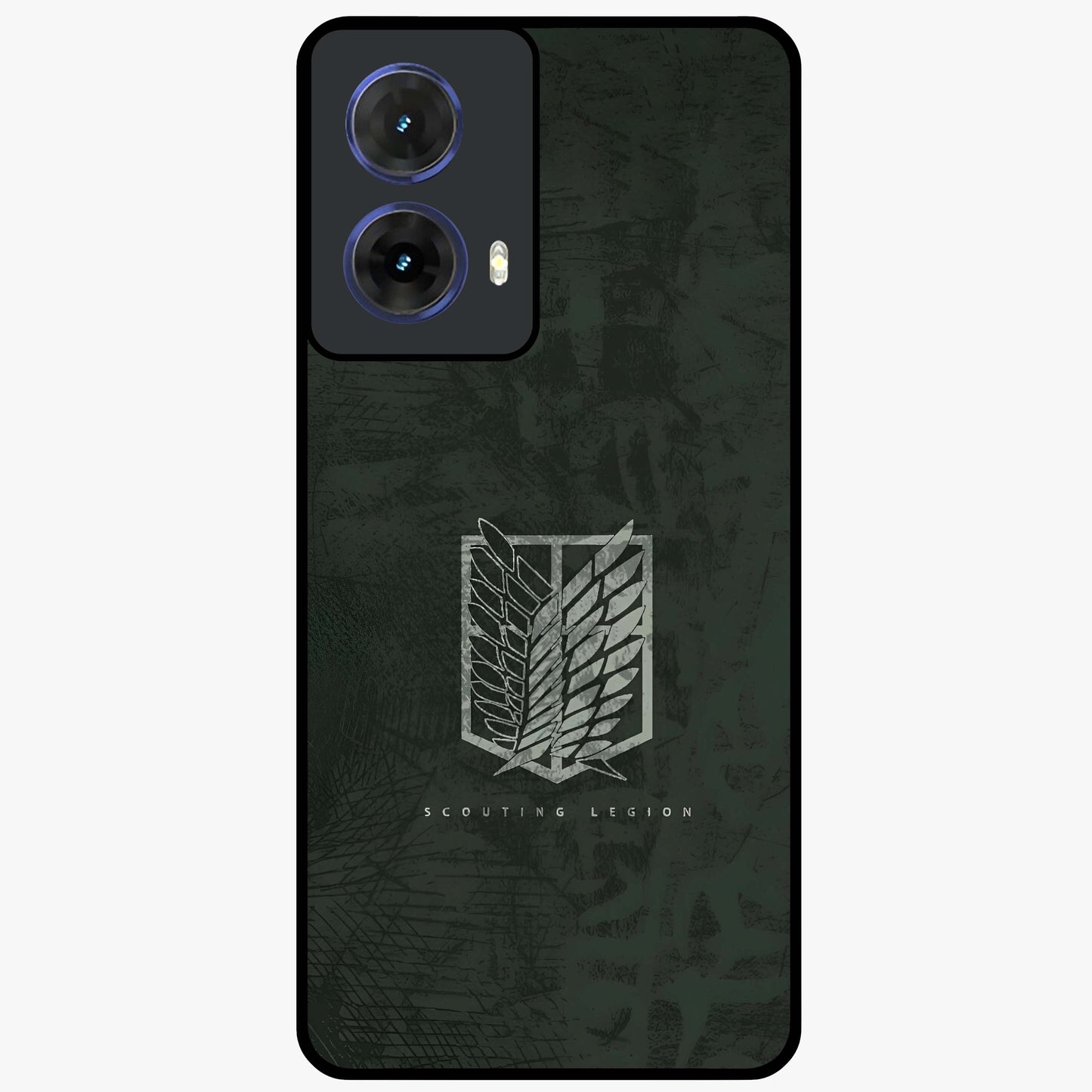 Wings Of Freedom Glass Case showing flat back view with symbolic wings artwork and glossy glass finish.