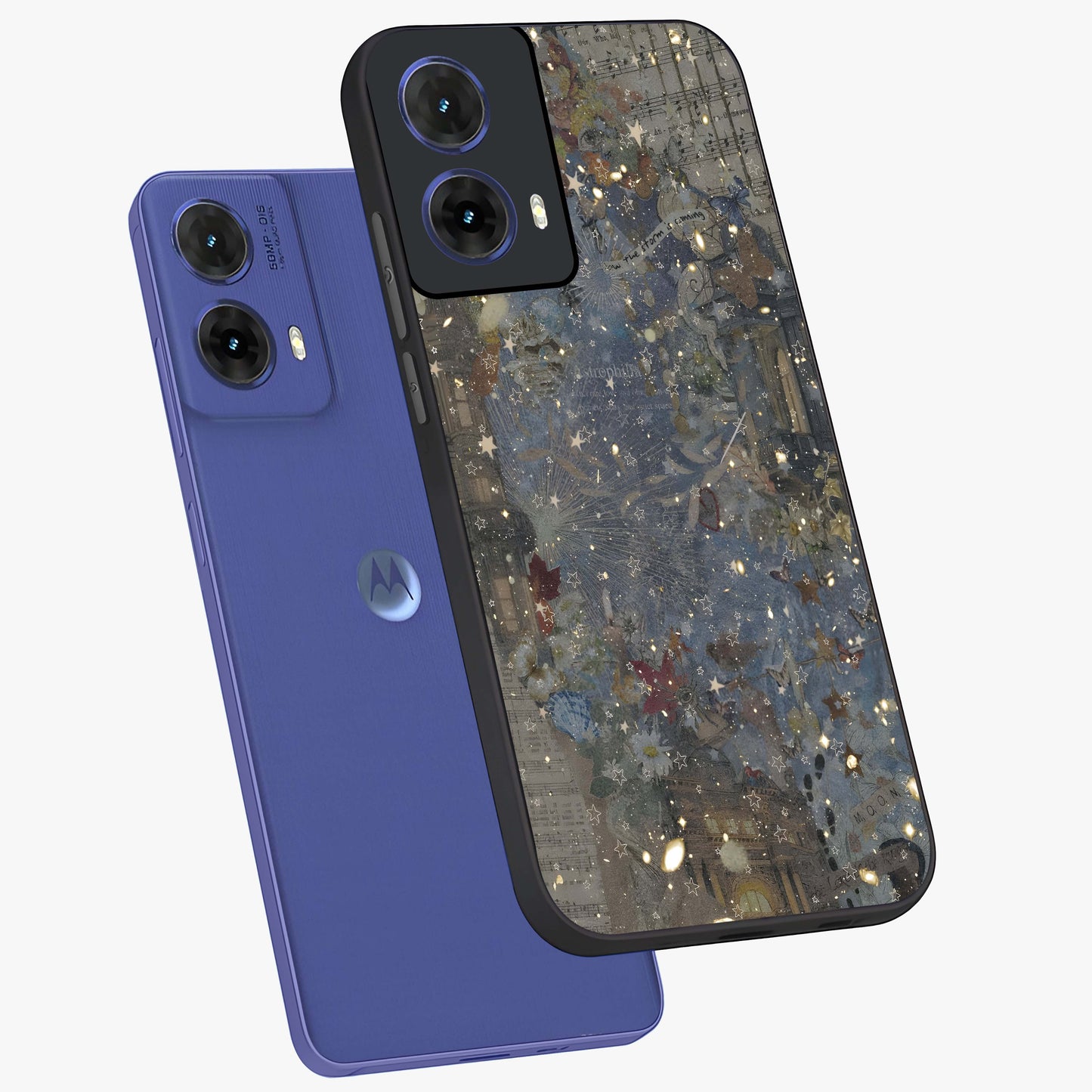 Aesthetic Astrolophia Glass Case displayed in angled mockup highlighting artistic aesthetic elements and smooth glass surface.