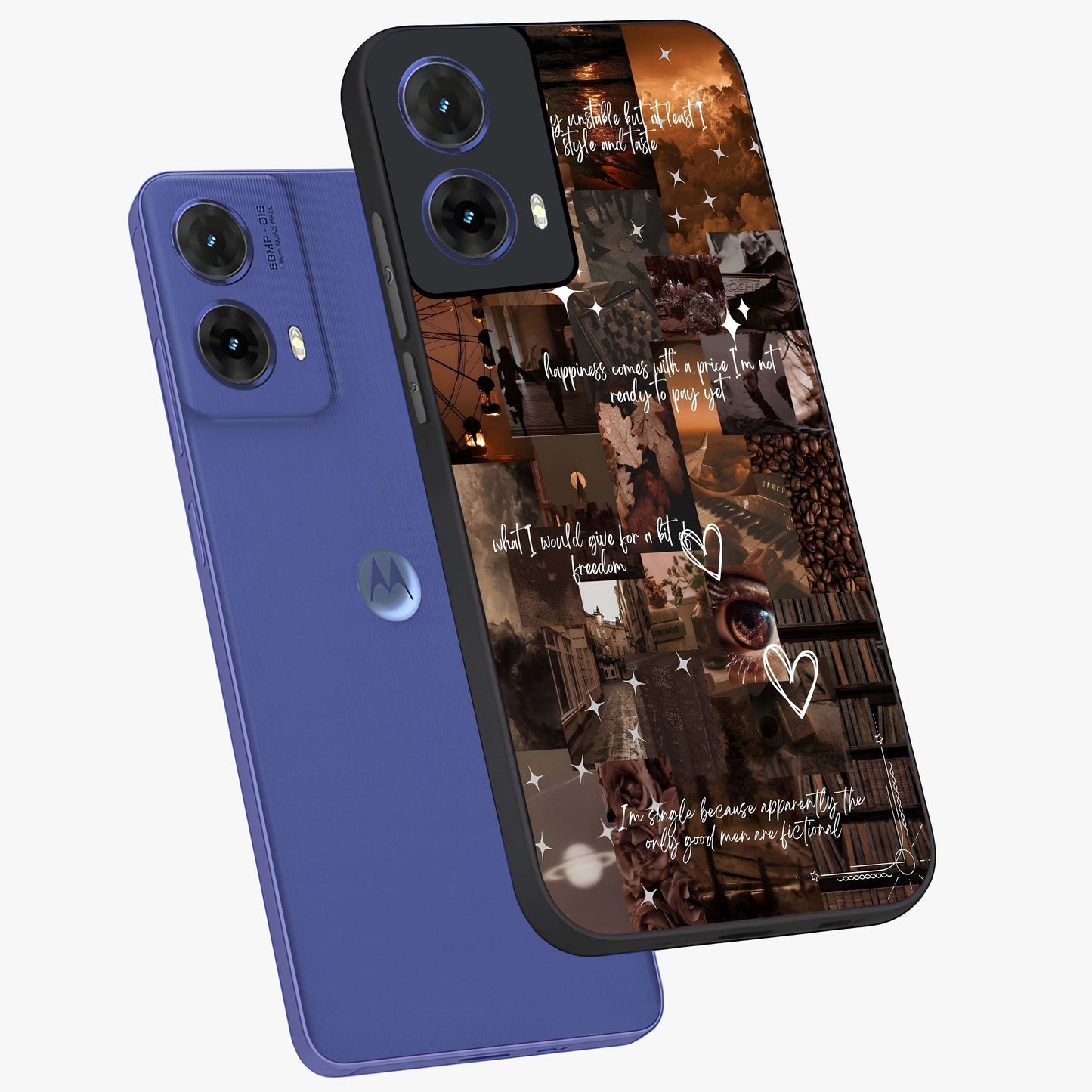 Bittersweet Aesthetic Chaos Glass Case displayed in angled mockup highlighting expressive abstract artwork and edgy aesthetic theme.