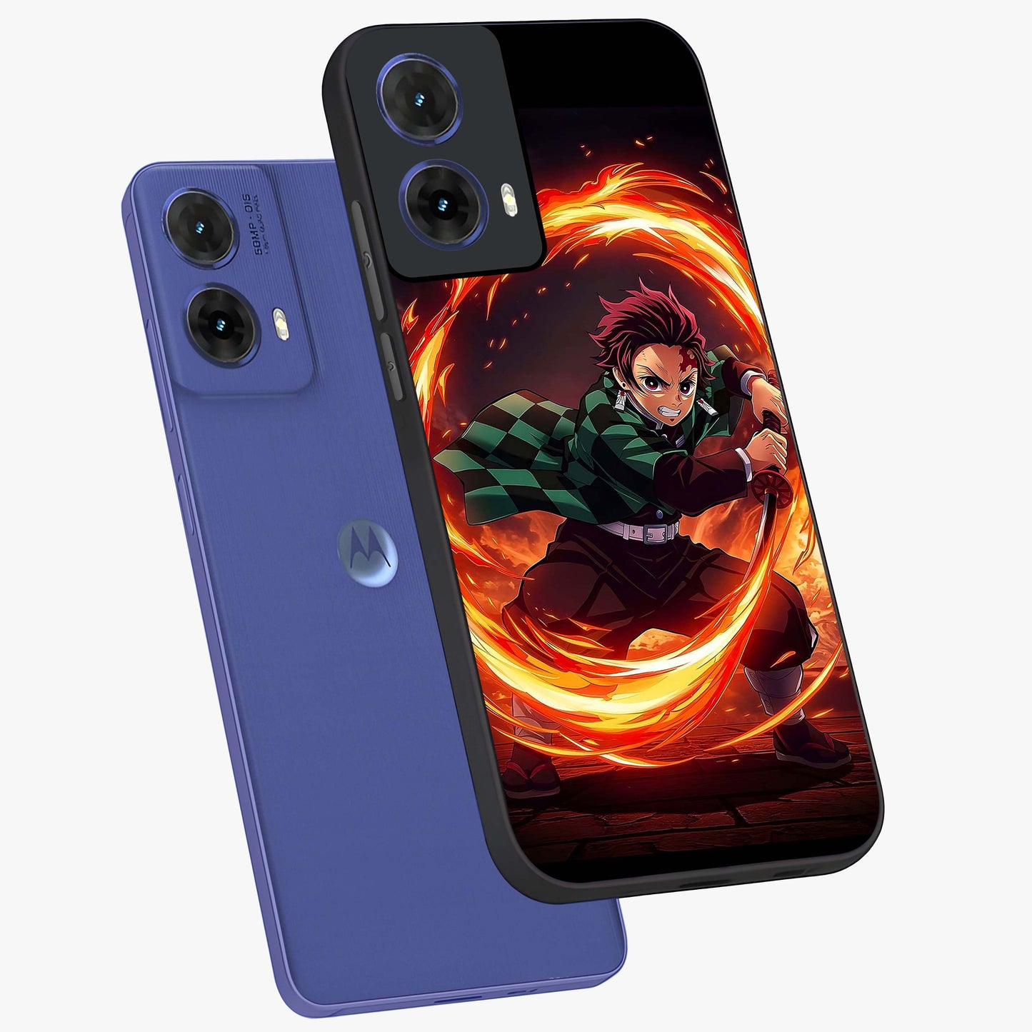 Blazing Sword Resolve Glass Case displayed in angled mockup highlighting powerful sword illustration and bold fantasy theme.