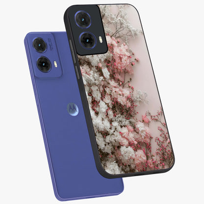 Blush Blossom Cloud Glass Case displayed in angled mockup highlighting soft cloud and blossom design with pastel aesthetic.