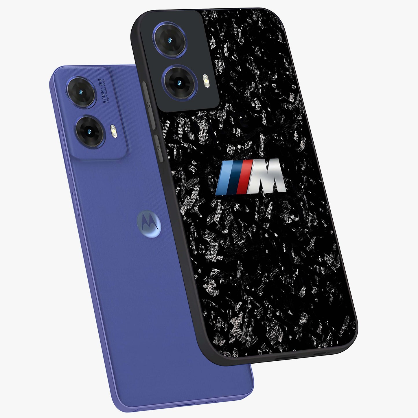 Carbon Speed Mark Glass Case displayed in angled mockup highlighting racing inspired carbon design and sleek aesthetic style.