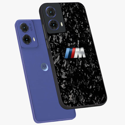 Carbon Speed Mark Glass Case displayed in angled mockup highlighting racing inspired carbon design and sleek aesthetic style.