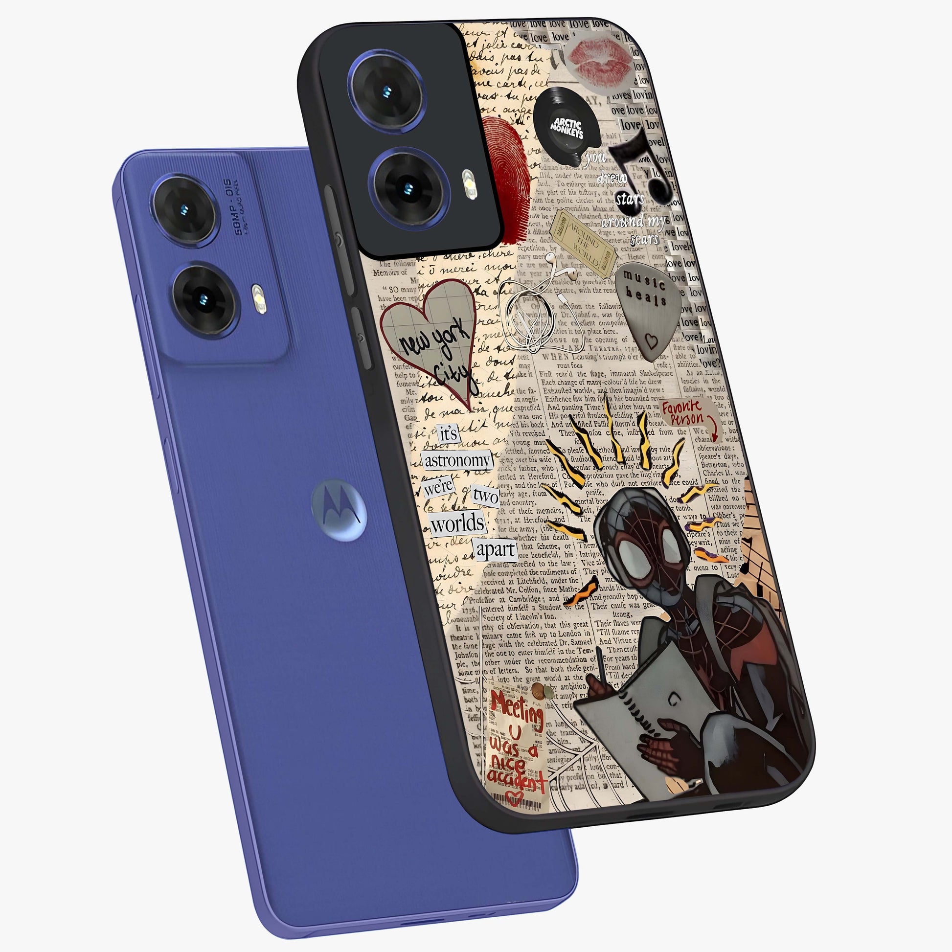 City Dream Sketch Glass Case displayed in angled mockup highlighting minimal city illustration with aesthetic sketch style.