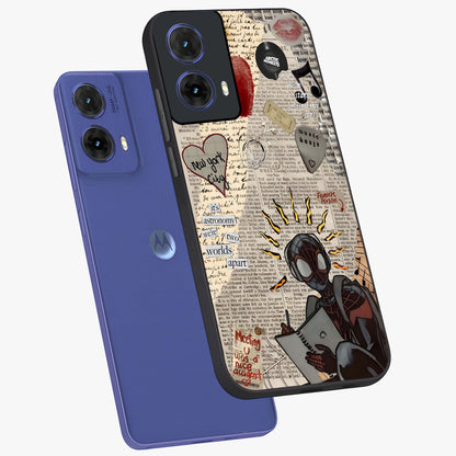 City Dream Sketch Glass Case displayed in angled mockup highlighting minimal city illustration with aesthetic sketch style.