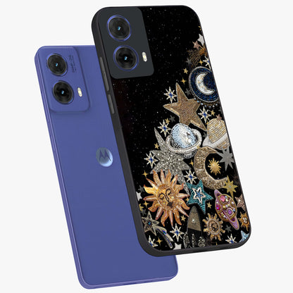 Cosmic Sparkle Dreams Glass Case displayed in angled mockup highlighting dreamy star sparkle design with celestial aesthetic.