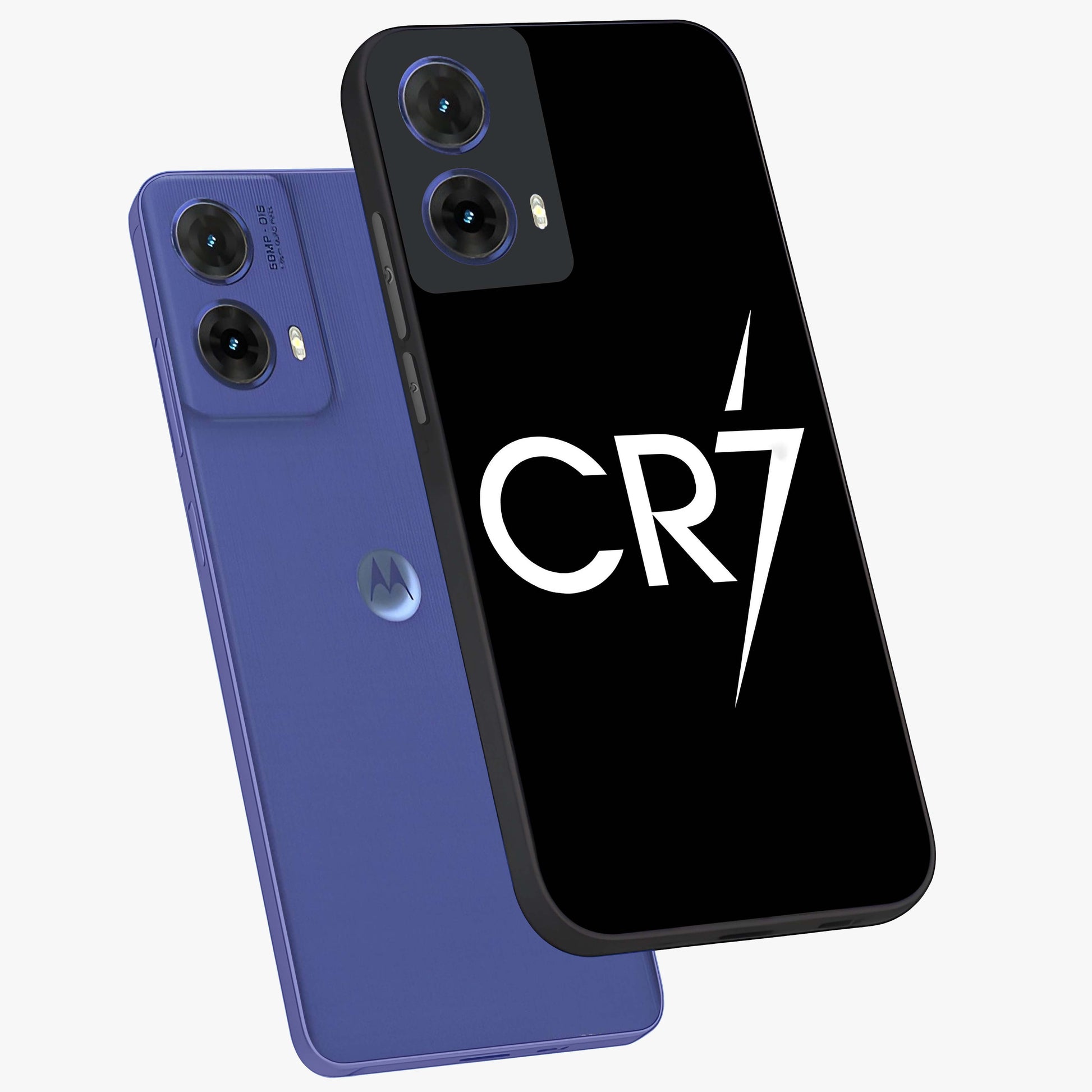Cr7 Elite Strike Glass Case displayed in angled mockup highlighting powerful sports graphic with bold athletic theme.