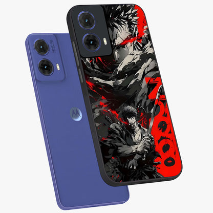 Demon Sword Resolve Glass Case displayed in angled mockup highlighting powerful demon sword illustration with dark fantasy aesthetic.