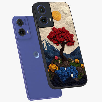 Eternal Nature Tapestry Glass Case displayed in angled mockup highlighting detailed botanical pattern with artistic aesthetic.