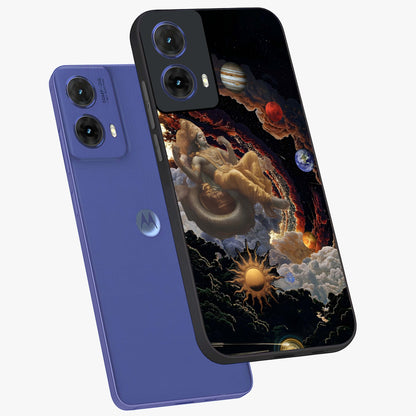 Galactic Divine God Glass Case displayed in angled mockup highlighting powerful celestial deity illustration with galactic aesthetic.