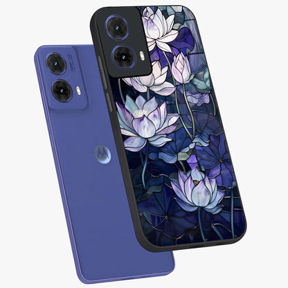 Gloss Petal Rush Glass Case displayed in angled mockup highlighting vibrant petal design with elegant floral aesthetic.