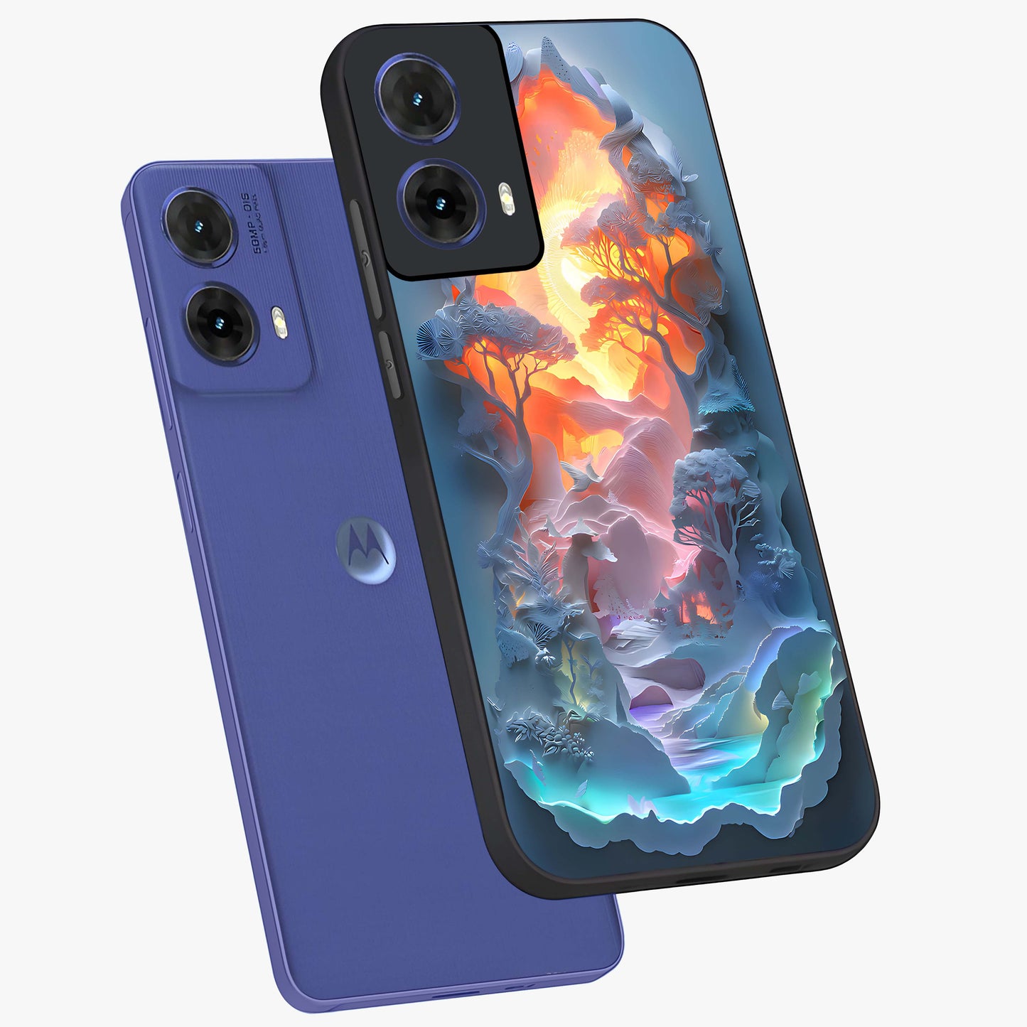 Glow Forest Portal Glass Case displayed in angled mockup highlighting mystical forest design with magical glowing aesthetic.