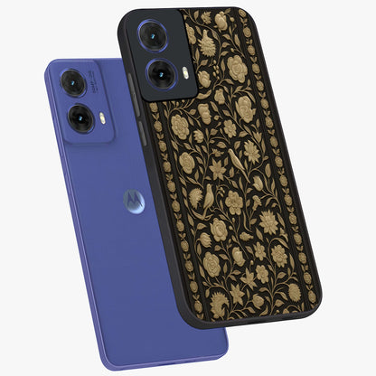 Golden Evil Eye Mandala Glass Case displayed in angled mockup highlighting protective evil eye symbol with golden mandala design.