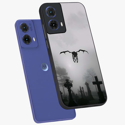 Graveyard Shadow Descent Glass Case displayed in angled mockup highlighting eerie shadow illustration with gothic aesthetic.