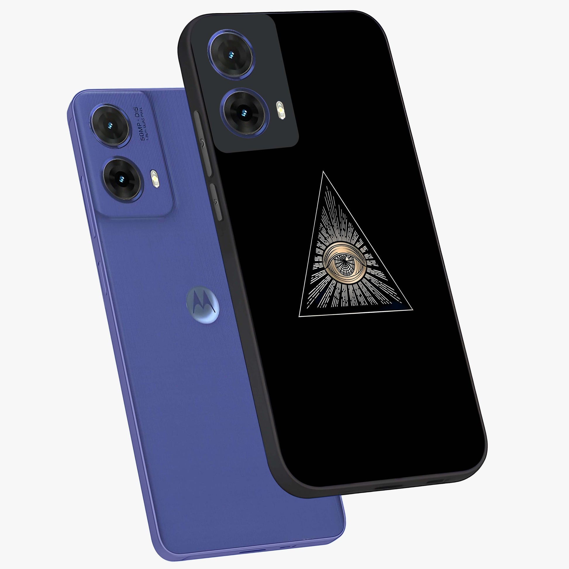 Illuminati Evil Glass Case displayed in angled mockup highlighting dark occult inspired design with bold aesthetic style.