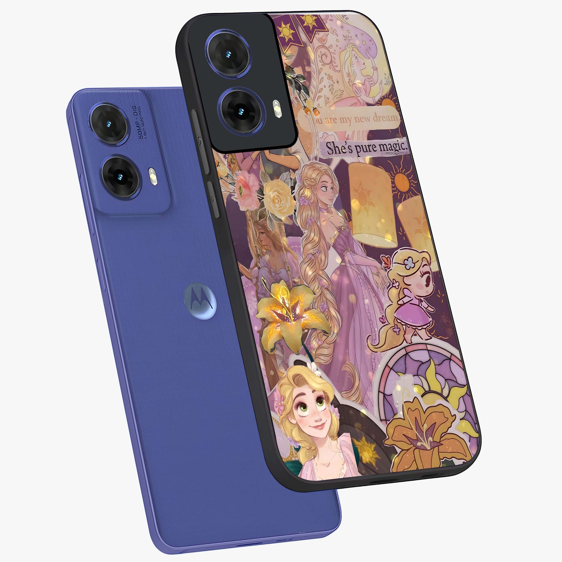 Magical Tangled Dream Glass Case displayed in angled mockup highlighting whimsical fantasy design with magical aesthetic.