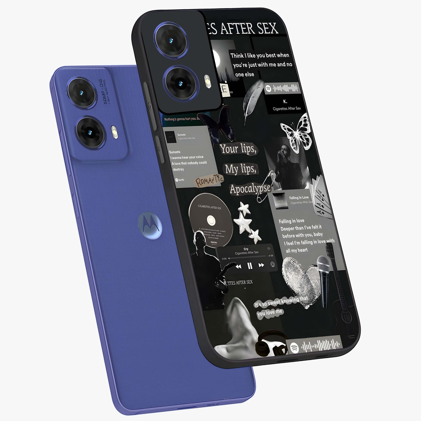 Midnight Love Echo Glass Case displayed in angled mockup highlighting elegant love inspired design with deep aesthetic style.