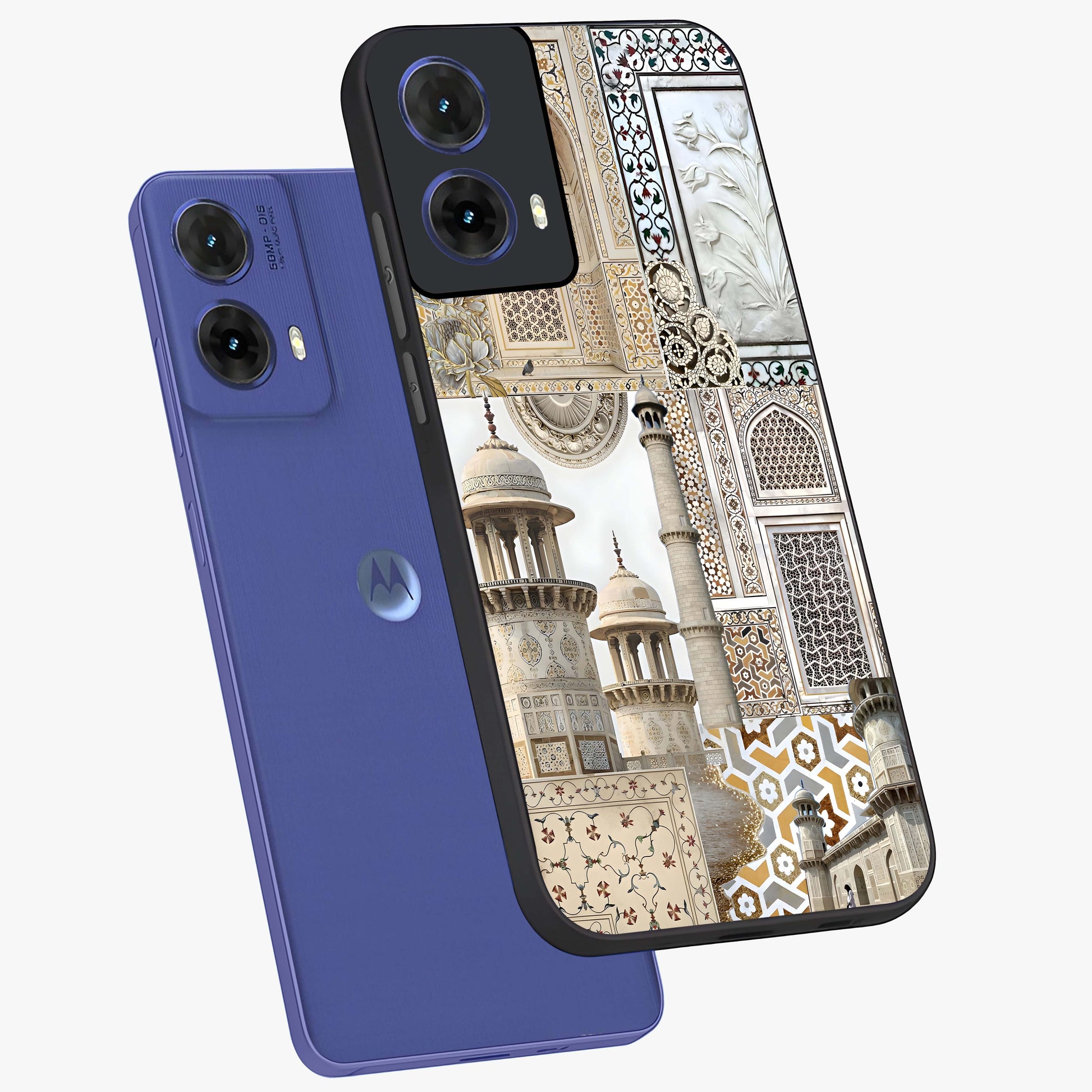 Mughal Marble Legacy Glass Case displayed in angled mockup highlighting elegant heritage marble artwork with royal aesthetic.