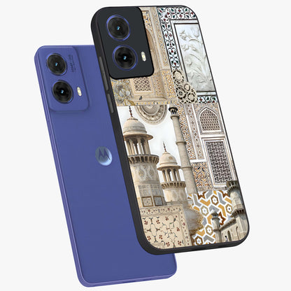 Mughal Marble Legacy Glass Case displayed in angled mockup highlighting elegant heritage marble artwork with royal aesthetic.