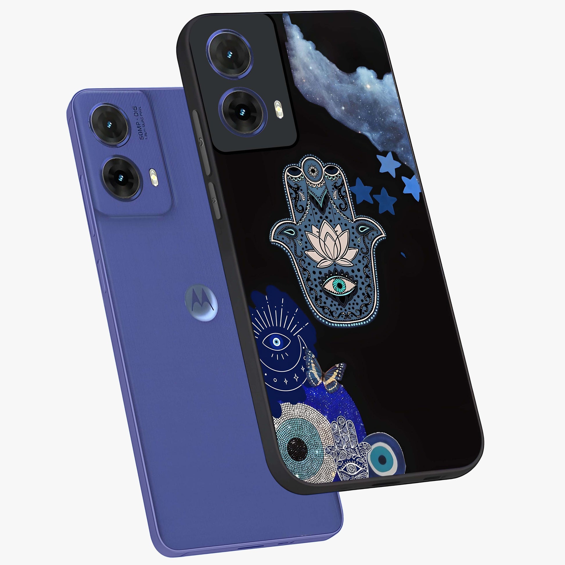 Mystic Hand Aura Glass Case displayed in angled mockup highlighting magical aura design with spiritual aesthetic style.