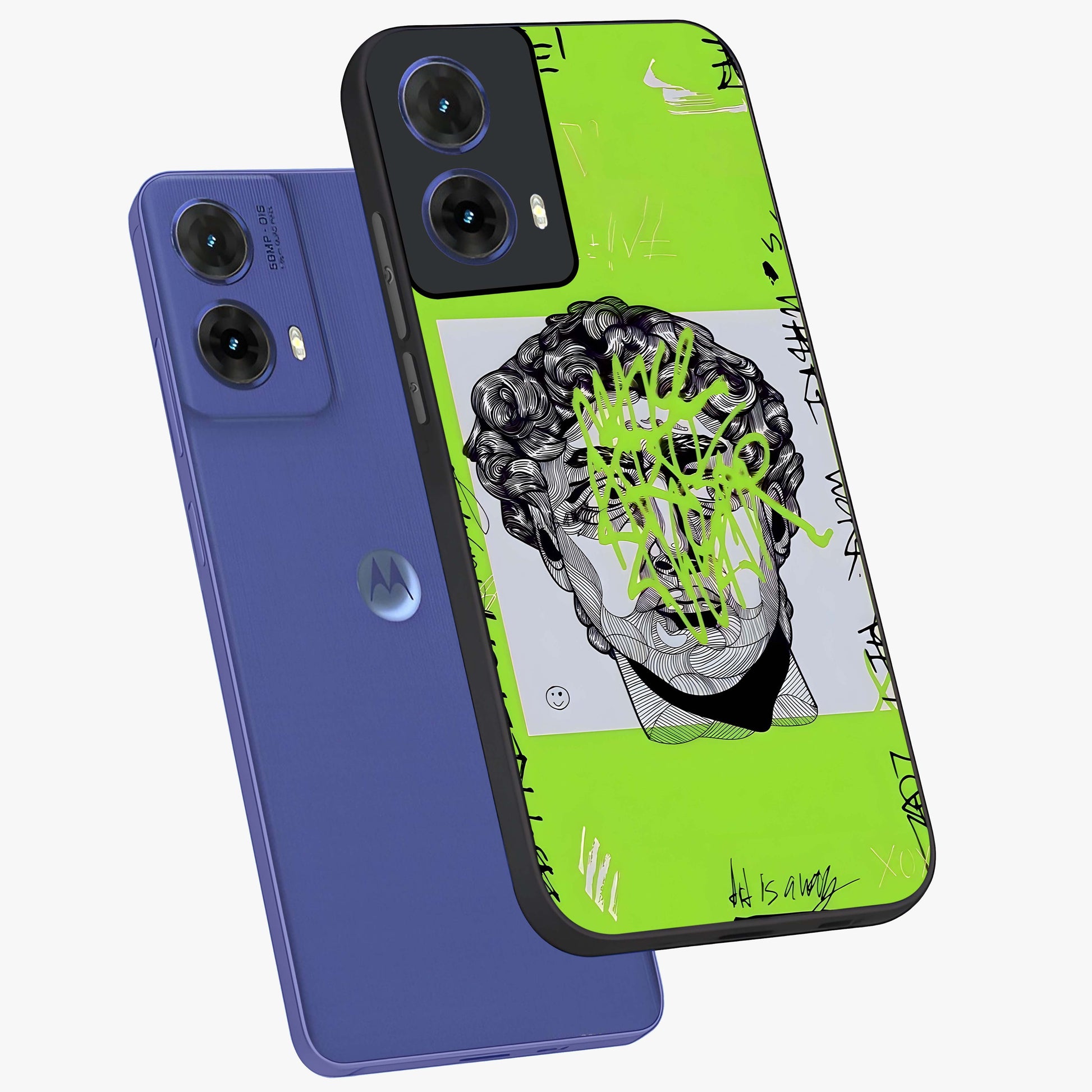 Neo Graffiti Rebellion Glass Case displayed in angled mockup highlighting urban street art design with rebellious aesthetic.