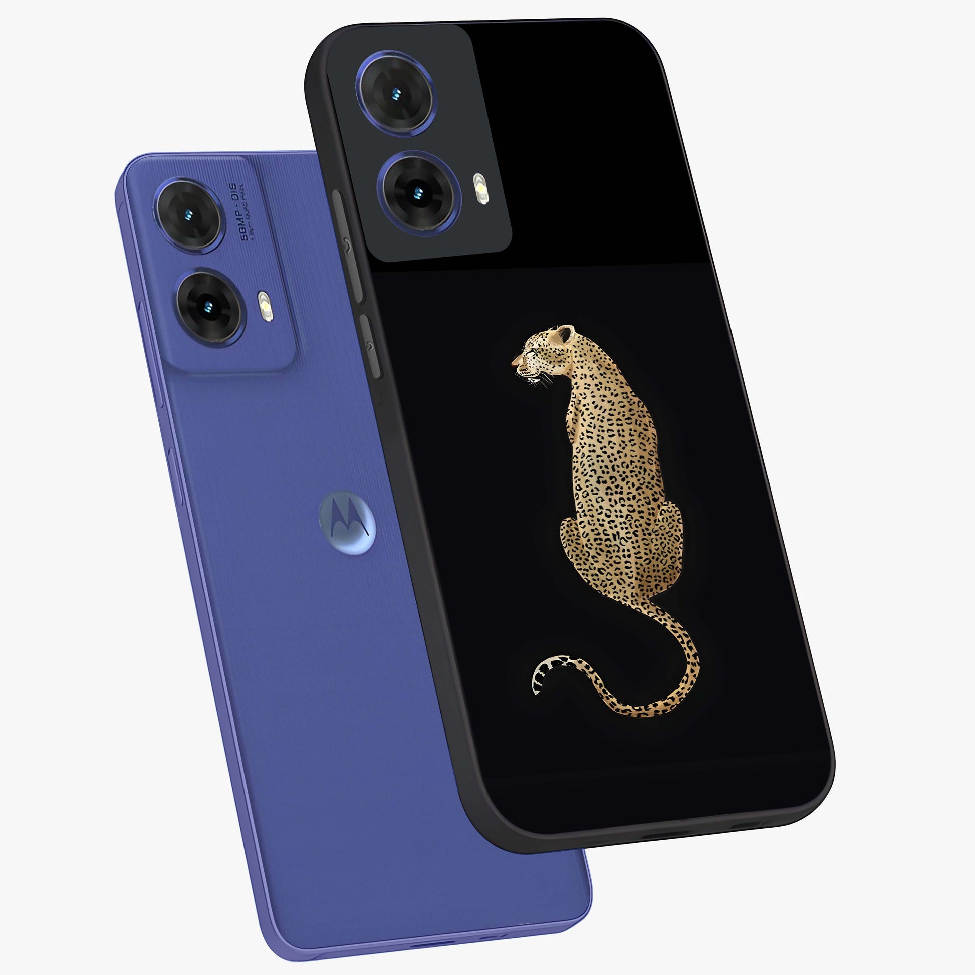 Regal Leopard Glass Case displayed in angled mockup highlighting powerful animal illustration with stylish wild aesthetic.