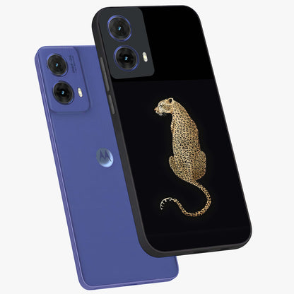 Regal Leopard Glass Case displayed in angled mockup highlighting powerful animal illustration with stylish wild aesthetic.
