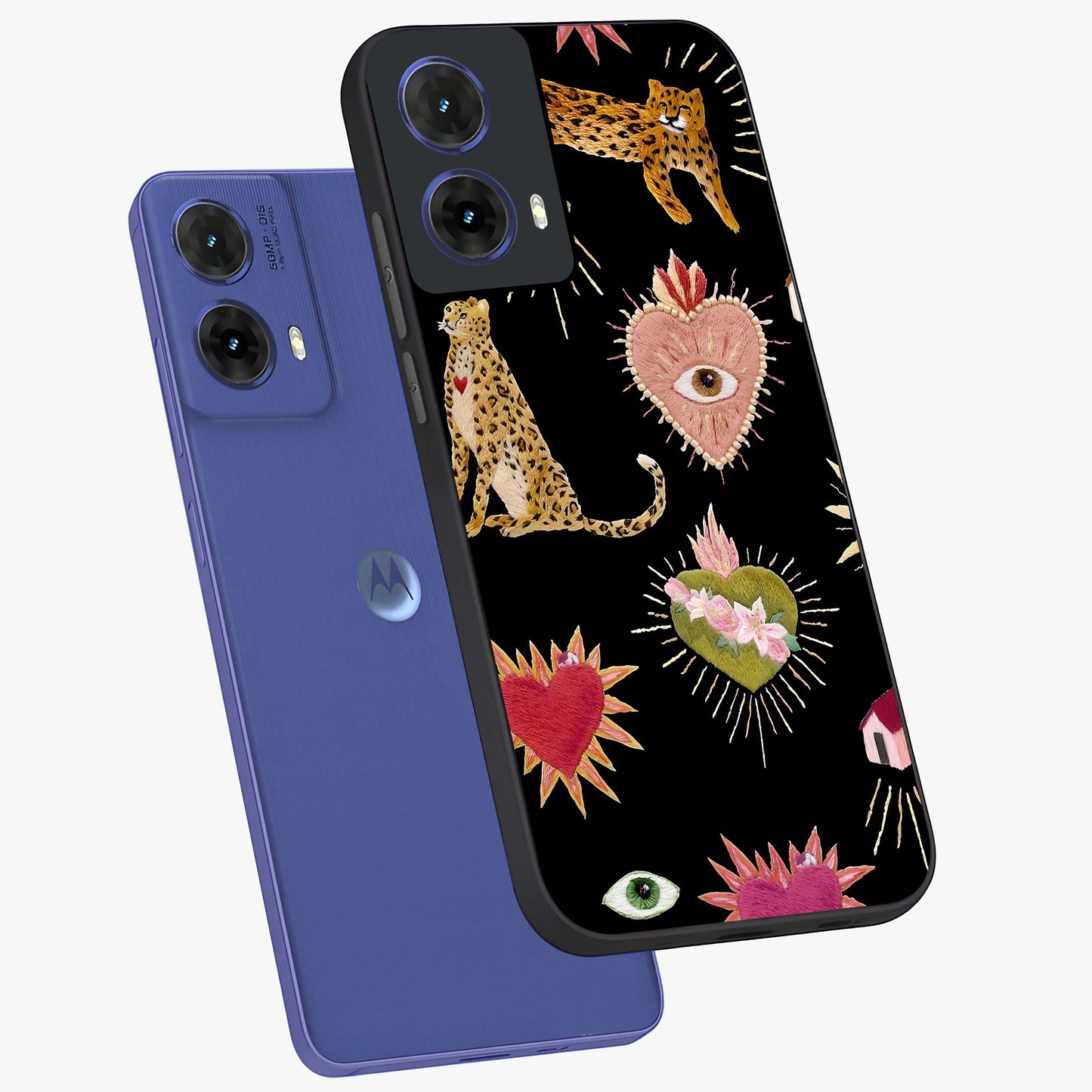 Sacred Jungle Heart Glass Case displayed in angled mockup highlighting lush tropical design with natural aesthetic style.
