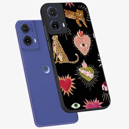 Sacred Jungle Heart Glass Case displayed in angled mockup highlighting lush tropical design with natural aesthetic style.