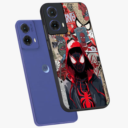 Spider Collage Street Glass Case displayed in angled mockup highlighting dynamic street style collage design with comic aesthetic.