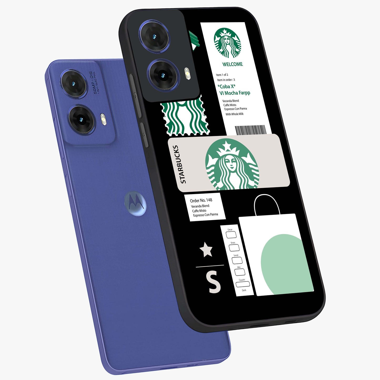 Starbucks Mocha Glass Case displayed in angled mockup highlighting stylish mocha themed design with cozy café aesthetic.