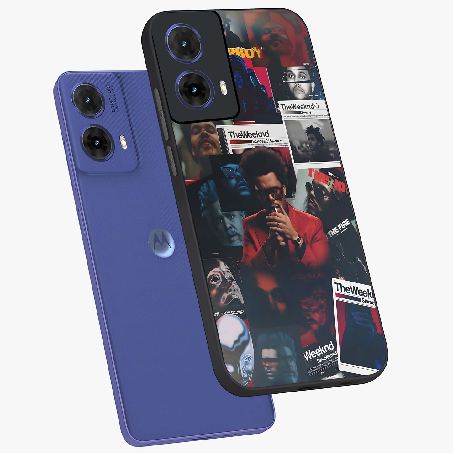 The Weeknd Glass Case displayed in angled mockup highlighting stylish pop culture inspired design with modern aesthetic.