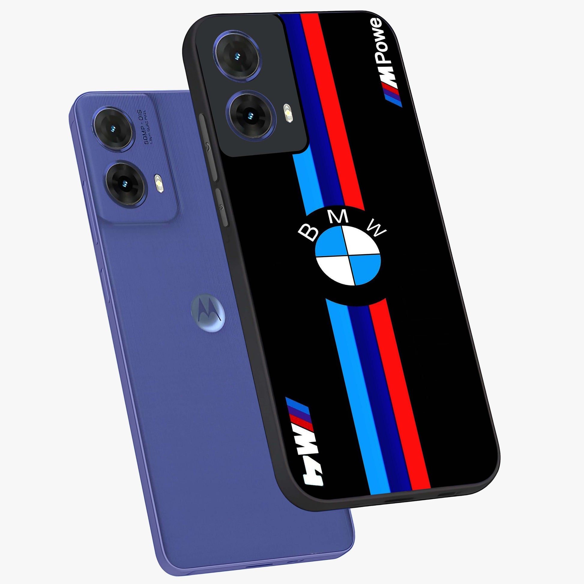 Turbo BMW Beast Glass Case displayed in angled mockup highlighting sleek racing car design with bold automotive aesthetic.