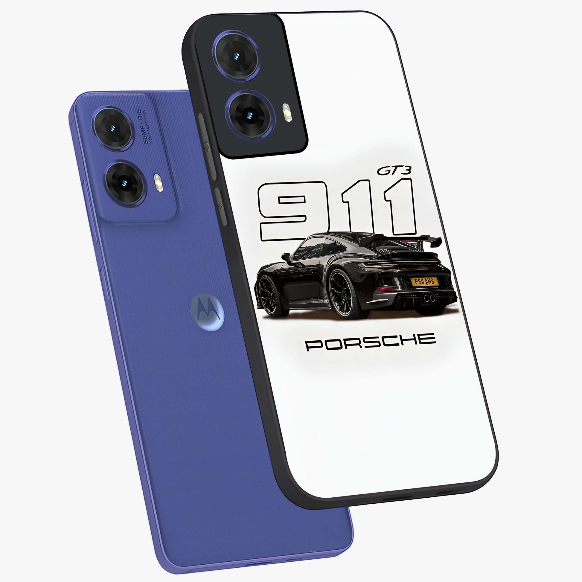 Turbo Legacy Icon Glass Case displayed in angled mockup highlighting dynamic automotive design with performance aesthetic.