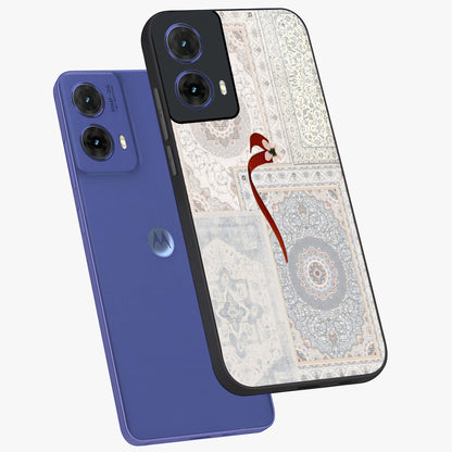 White Aesthetic Bow Glass Case displayed in angled mockup highlighting clean bow design with soft aesthetic style.