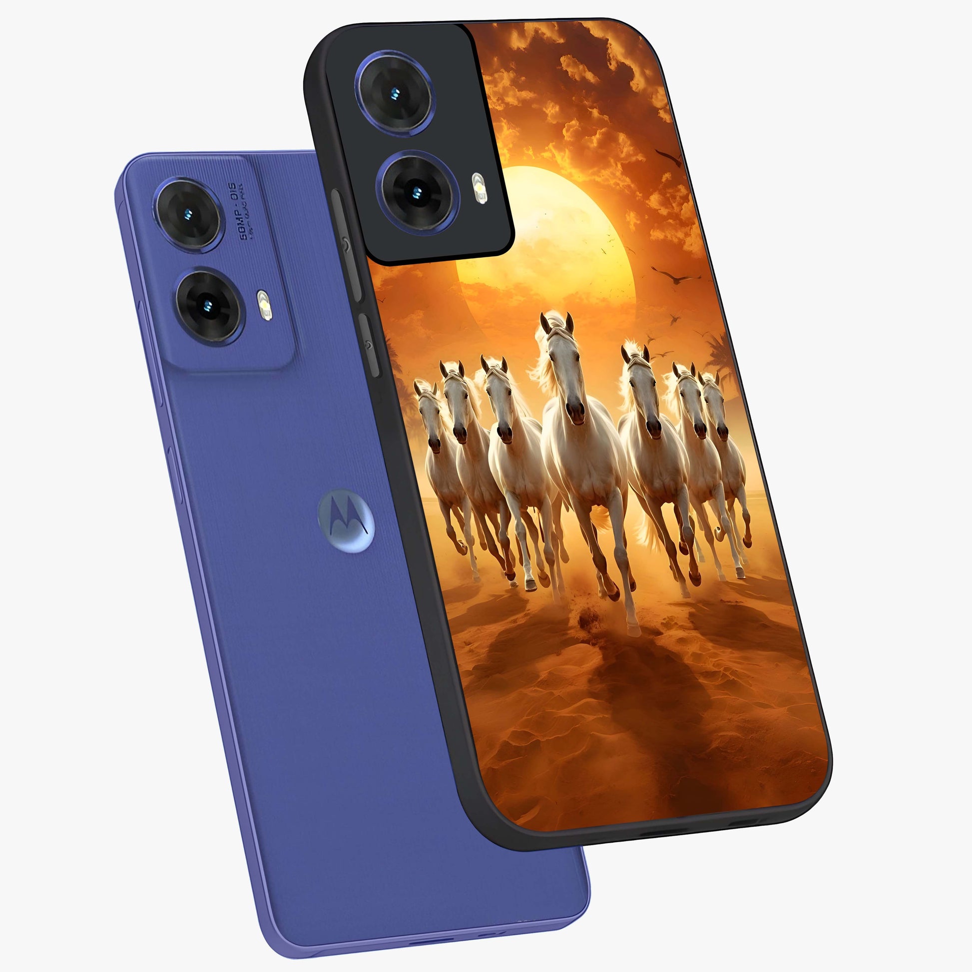 Wild Sunset Majesty Glass Case displayed in angled mockup highlighting vibrant sunset sky design with scenic aesthetic.