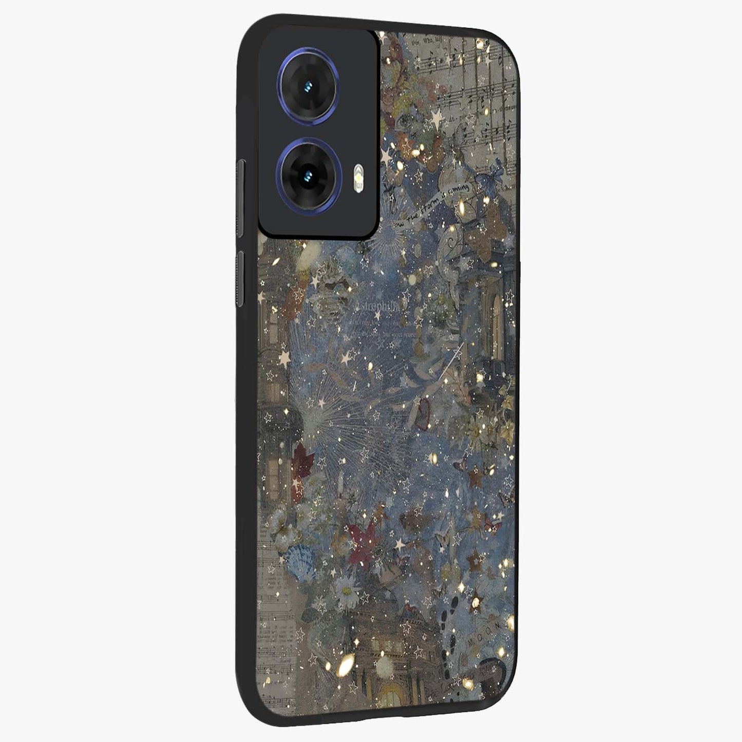 Aesthetic Astrolophia Glass Case upright view showcasing soft aesthetic theme with stylish modern look.