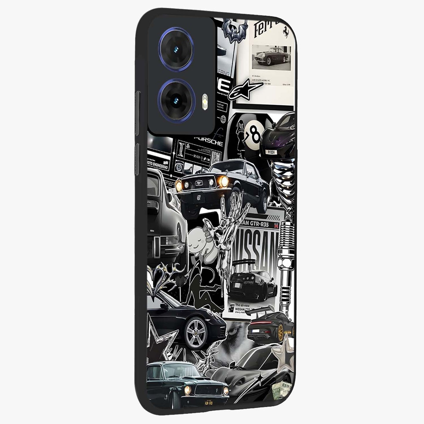 Aesthetic Dark Love Glass Case upright view showcasing dramatic romantic artwork with modern aesthetic style.