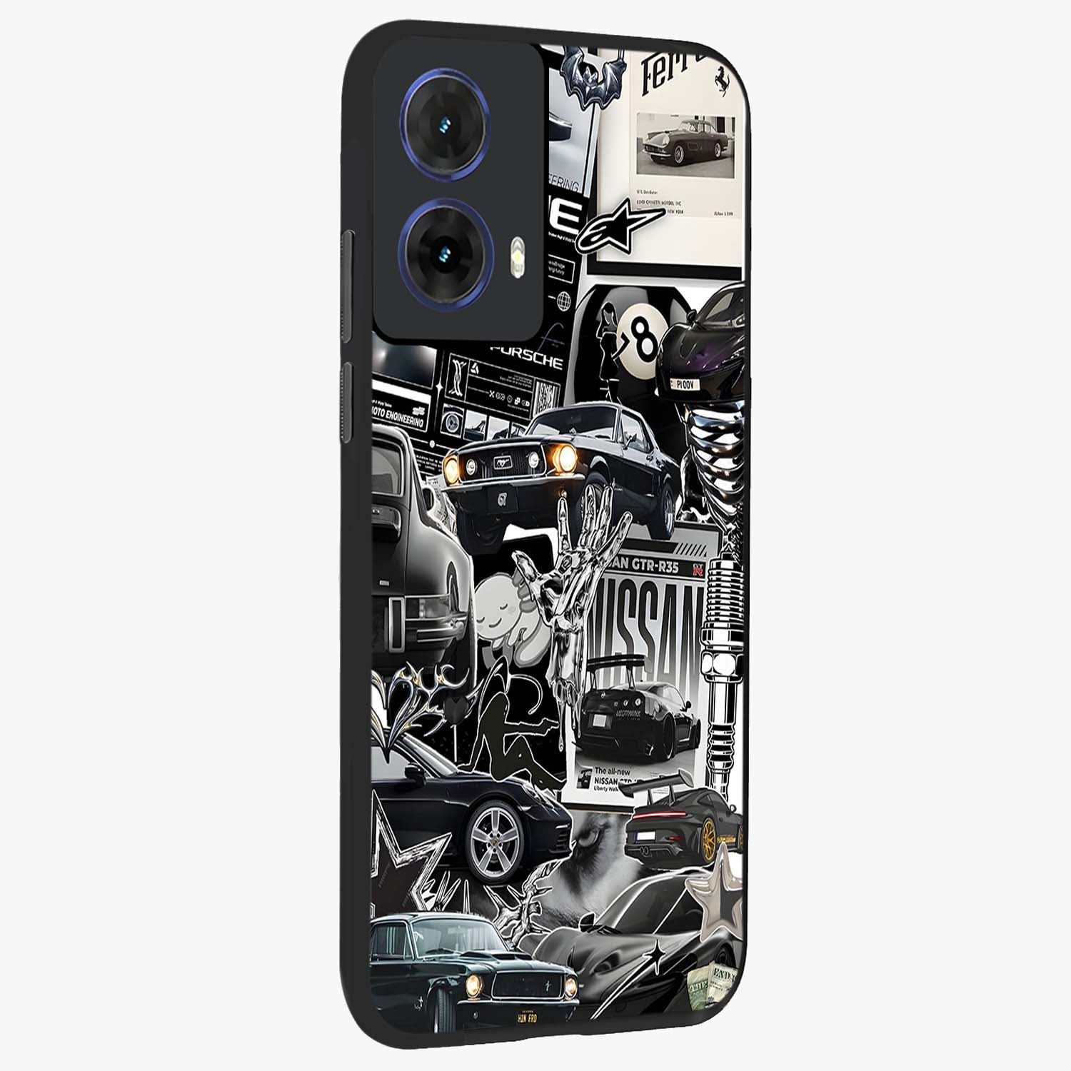 Aesthetic Dark Love Glass Case upright view showcasing dramatic romantic artwork with modern aesthetic style.