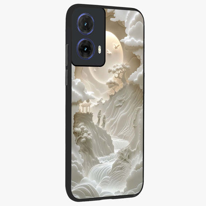 Celestial Origami Glass Case upright view showcasing creative origami artwork with modern celestial style.