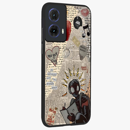 City Dream Sketch Glass Case upright view showcasing urban skyline artwork with stylish hand drawn design.