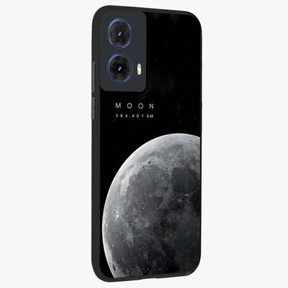 Cosmic Moon Glow Glass Case upright view showcasing luminous moon illustration with dreamy cosmic style.